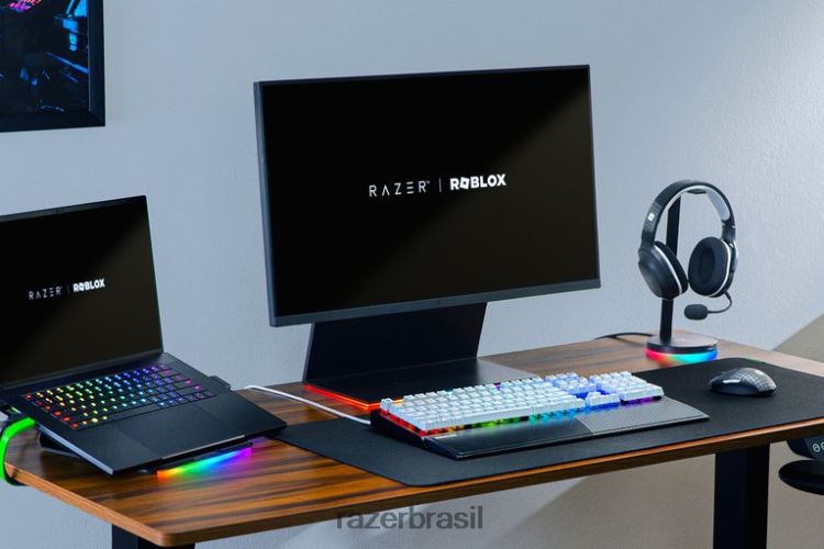 Razer teclado branco blackwidow v3 - interruptor verde - nós - edição roblox 06X4JT59