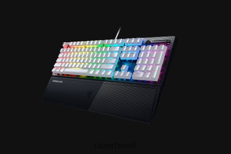 Razer teclado branco blackwidow v3 - interruptor verde - nós - edição roblox 06X4JT59