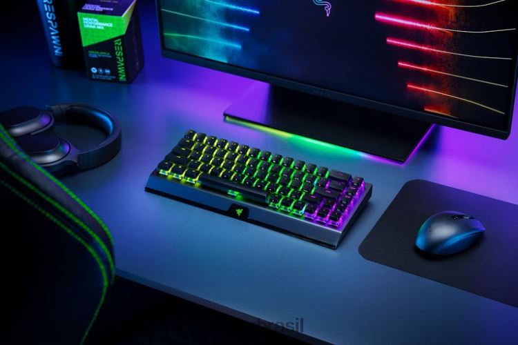 Razer teclado preto blackwidow v3 mini hyperspeed - edição fantasma - interruptor amarelo - nós 06X4JT64