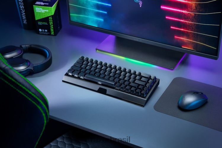 Razer teclado preto blackwidow v3 mini hyperspeed - edição fantasma - interruptor amarelo - nós 06X4JT64