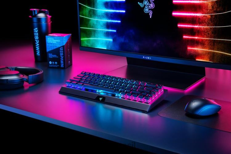 Razer teclado preto blackwidow v3 mini hyperspeed - edição fantasma - interruptor amarelo - nós 06X4JT64