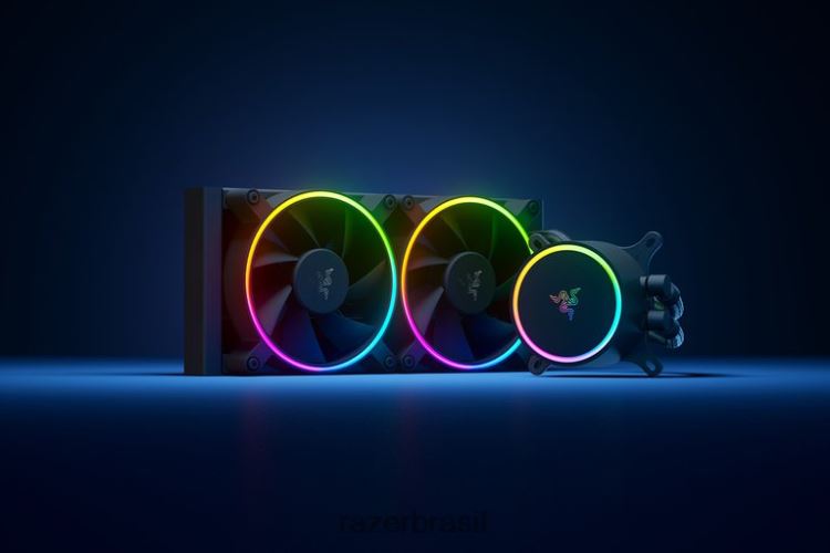 Razer componente de computador Uma cor refrigerador líquido hanbo chroma rgb aio (tampa da bomba argb) 06X4JT19