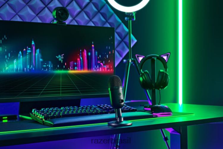 Razer Criação de conteúdo Uma cor seiren v2 x 06X4JT109