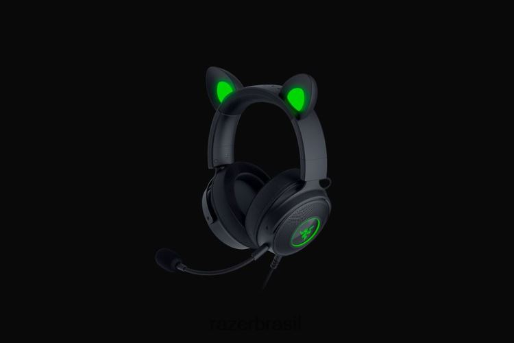 Razer Criação de conteúdo preto Kraken Kitty v2 Pro 06X4JT103