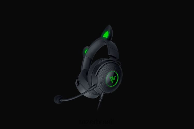 Razer Criação de conteúdo preto Kraken Kitty v2 Pro 06X4JT103