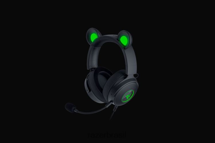 Razer Criação de conteúdo preto Kraken Kitty v2 Pro 06X4JT103