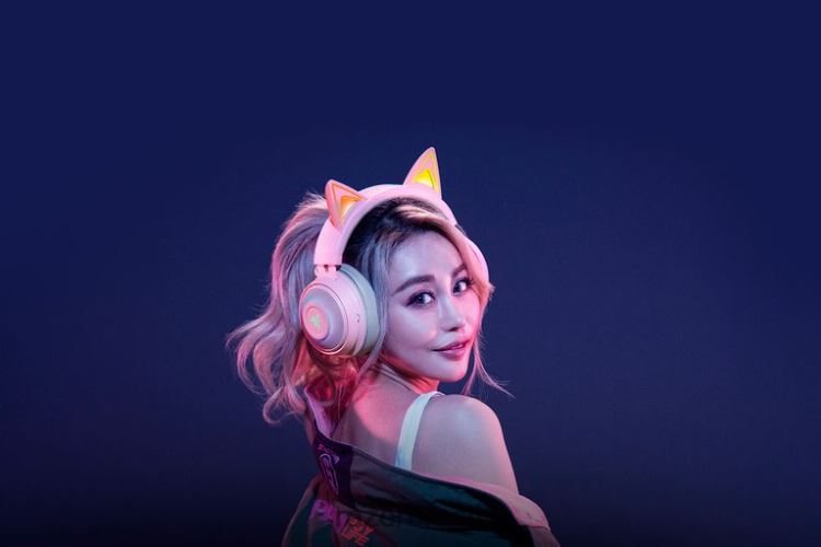 Razer Criação de conteúdo quartzo gatinho kraken 06X4JT104