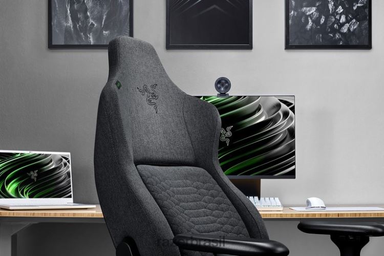 Razer cadeira de jogos Uma cor iskur – tecido cinza escuro 06X4JT137