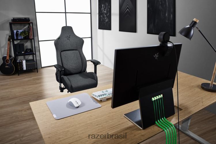 Razer cadeira de jogos Uma cor iskur – tecido cinza escuro 06X4JT137