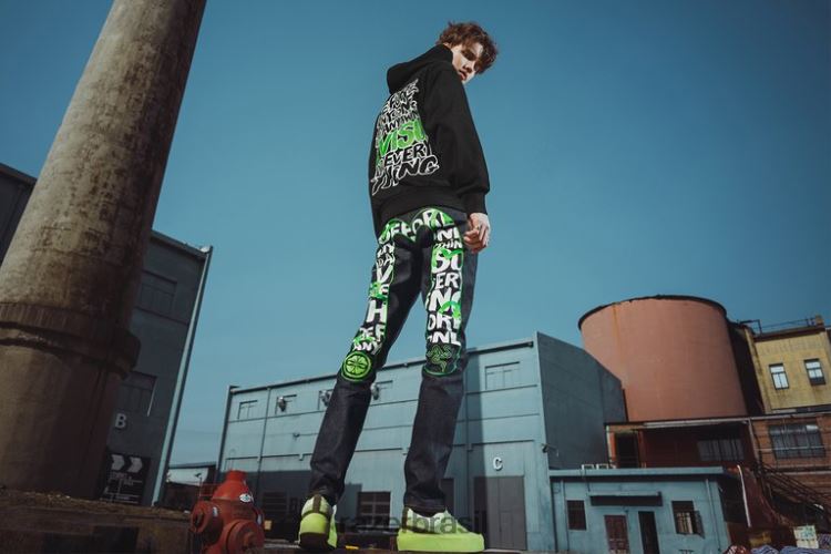 Razer vestuário Uma cor calça jeans evisu daicock estampada com bordado cenoura #2017 06X4JT192
