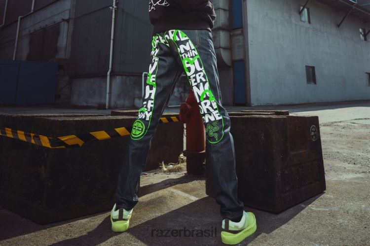 Razer vestuário Uma cor calça jeans evisu daicock estampada com bordado cenoura #2017 06X4JT192