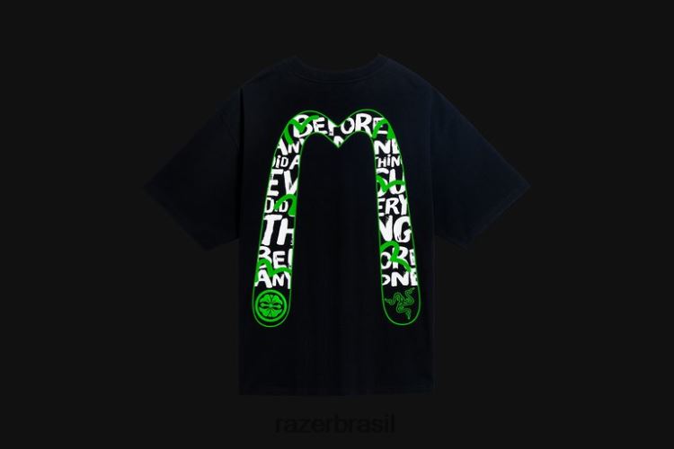 Razer vestuário Uma cor camiseta evisu com estampa daicock 06X4JT191
